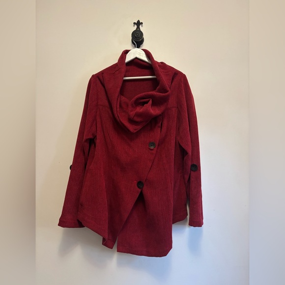 Babs Vancouver Jackets & Blazers - Elegant Red Pea Coat for Women